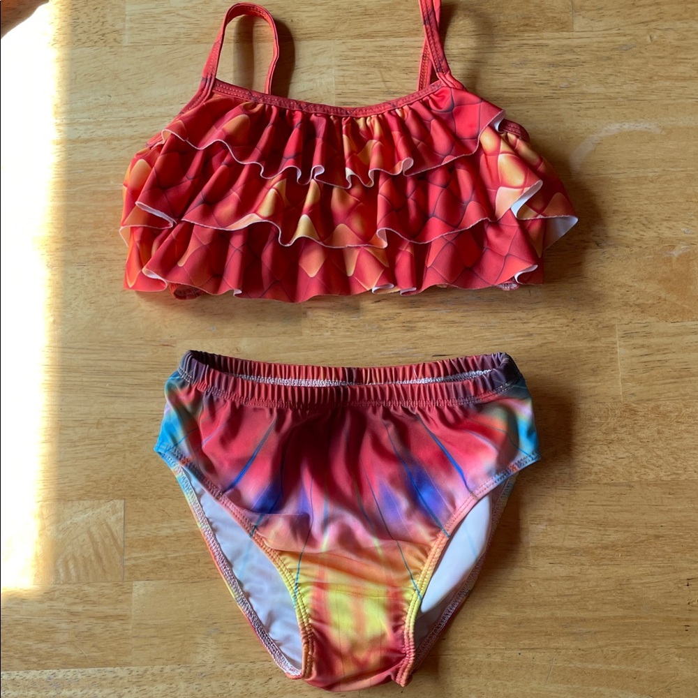 Colorful Ruffled mermaid inspired Bikini Set
